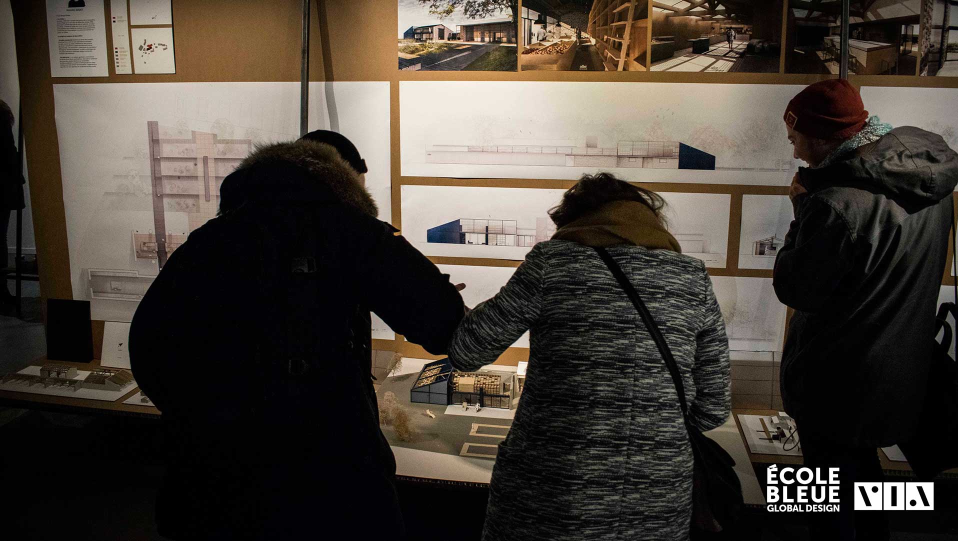 exposition au v.i.a des travaux d’étudiants en architecture d'intérieure diplôme design global 2017