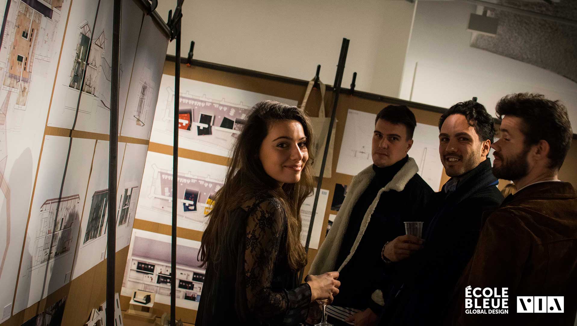 exposition au v.i.a des travaux d’étudiants en architecture d'intérieure diplôme design global 2017